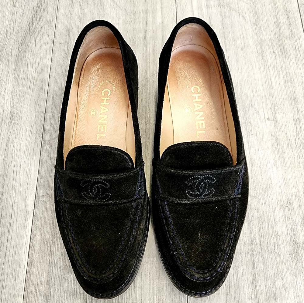 Chanel suede loafers